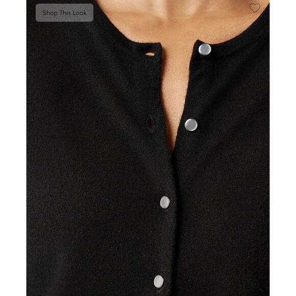 J. Crew Featherweight Cashmere Cardigan in Black NWT Size Medium - Picture 3 of 8